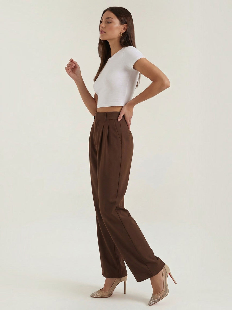 Emma Pleated High Waisted Wide Leg Pants