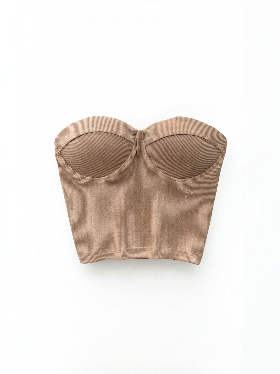 Hermione Strapless Corset Style Knit Top