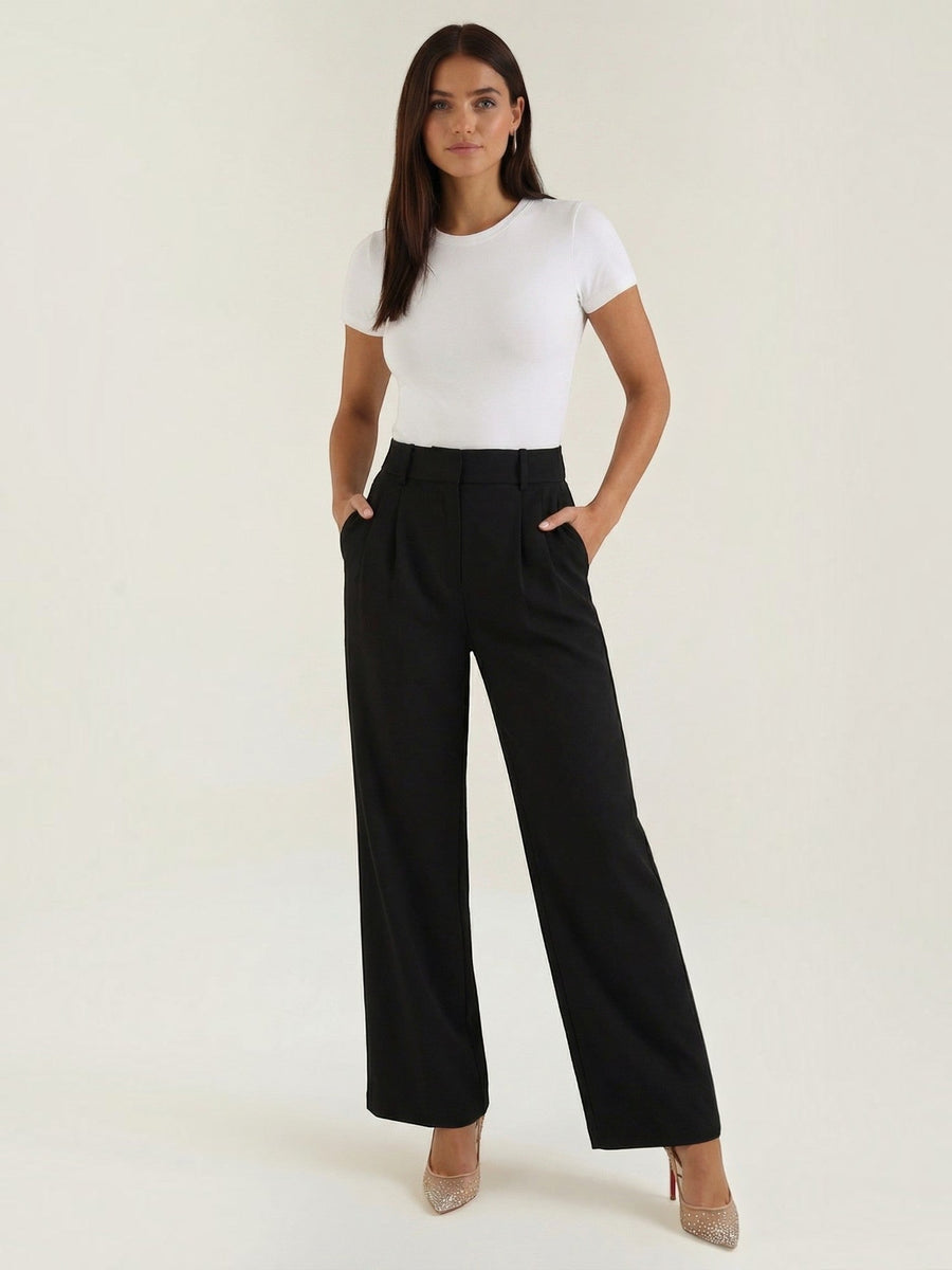 Emma Pleated High Waisted Wide Leg Pants