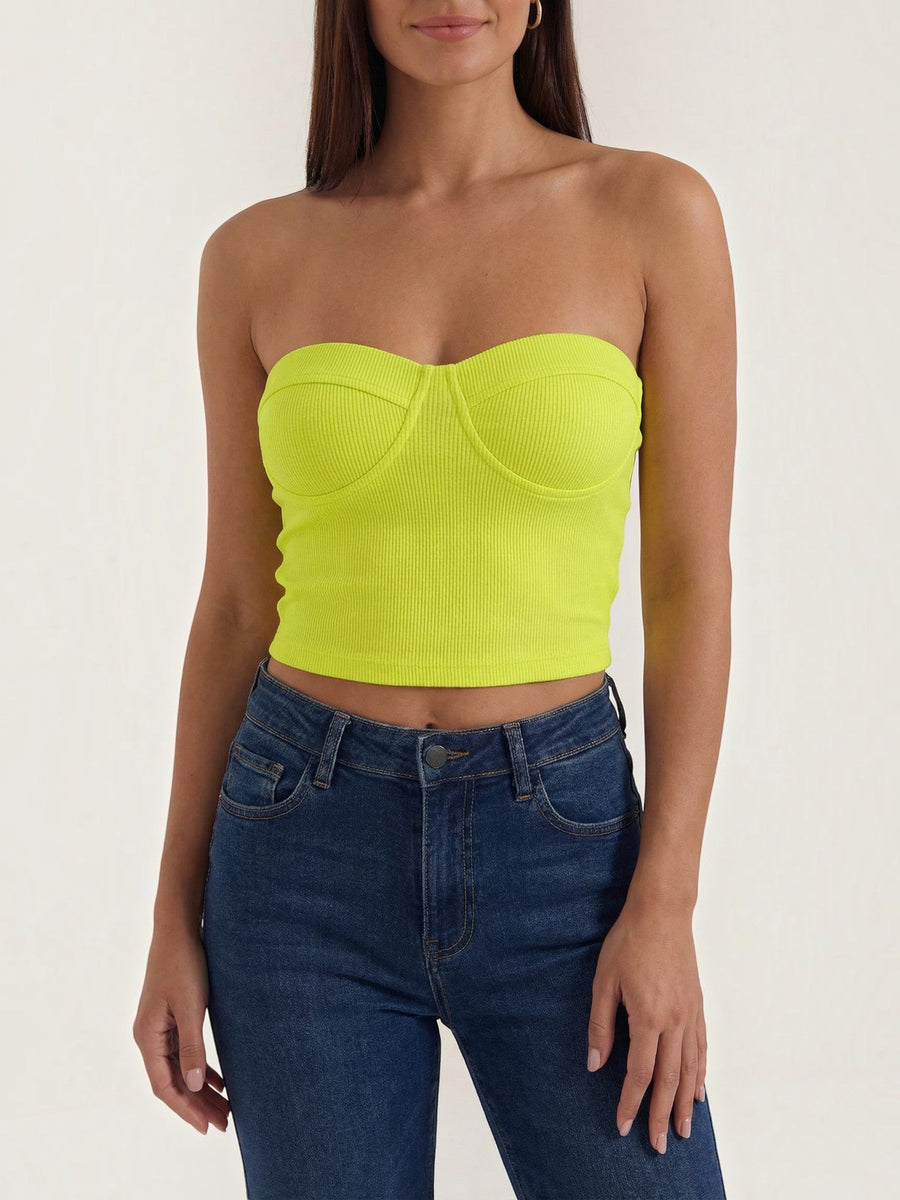 Hermione Strapless Corset Style Knit Top