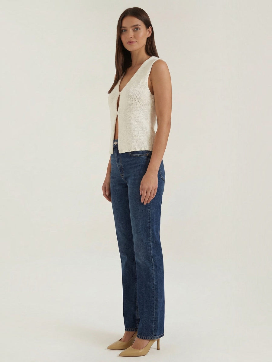 Sharon Open Front V Neck Knit Vest