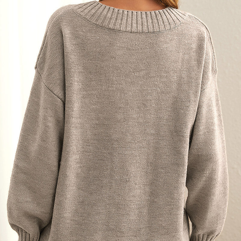 Lenora Deep V Neck Relaxed Sweater