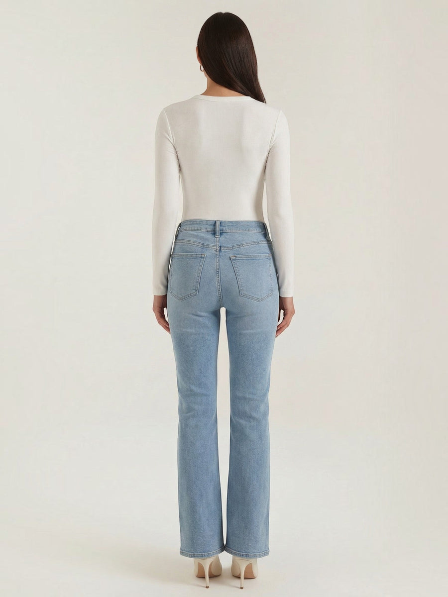 Freya Ribbed Round Neck Long Sleeve Top
