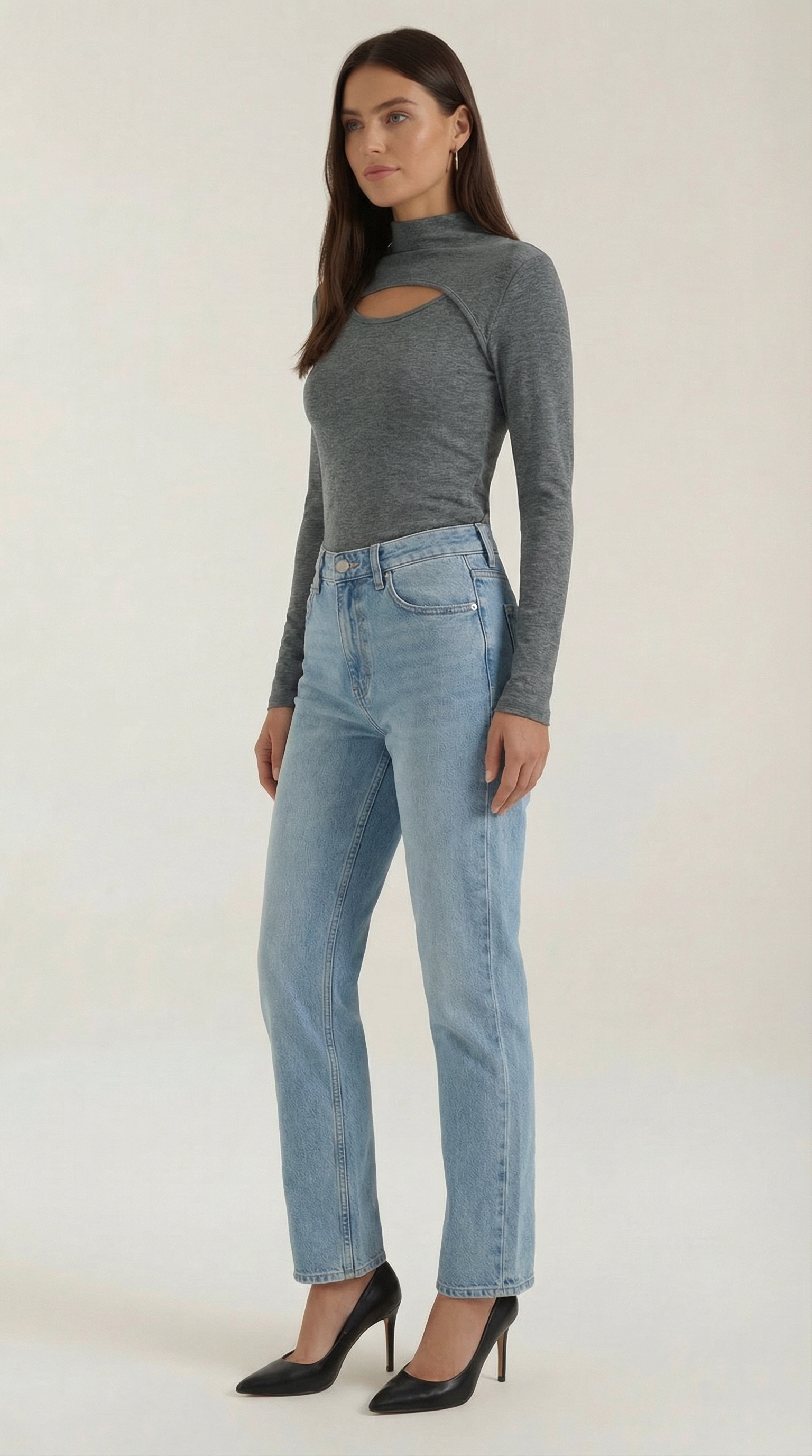 Barbara Chic Cutout Long-Sleeve Knit Top