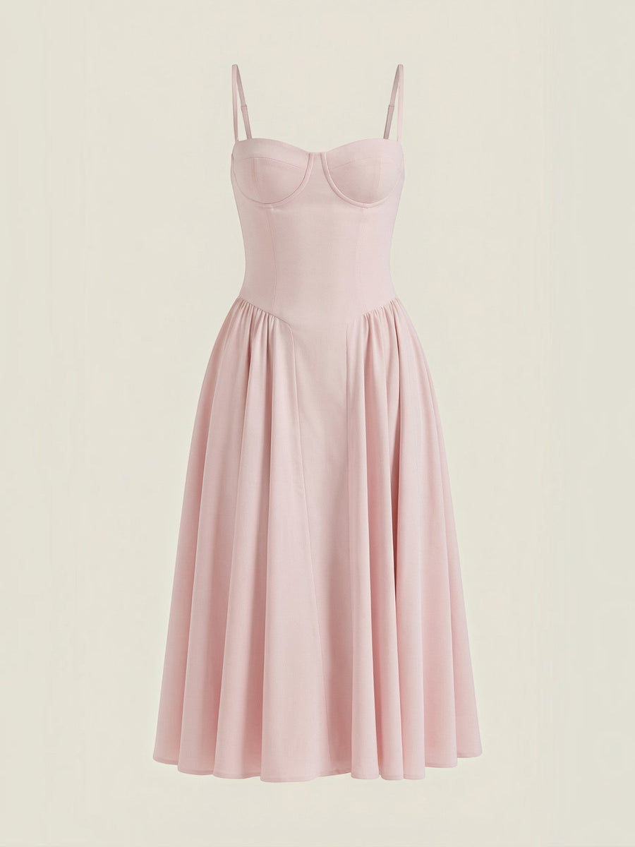 Odette Corset Style Strappy Midi Dress