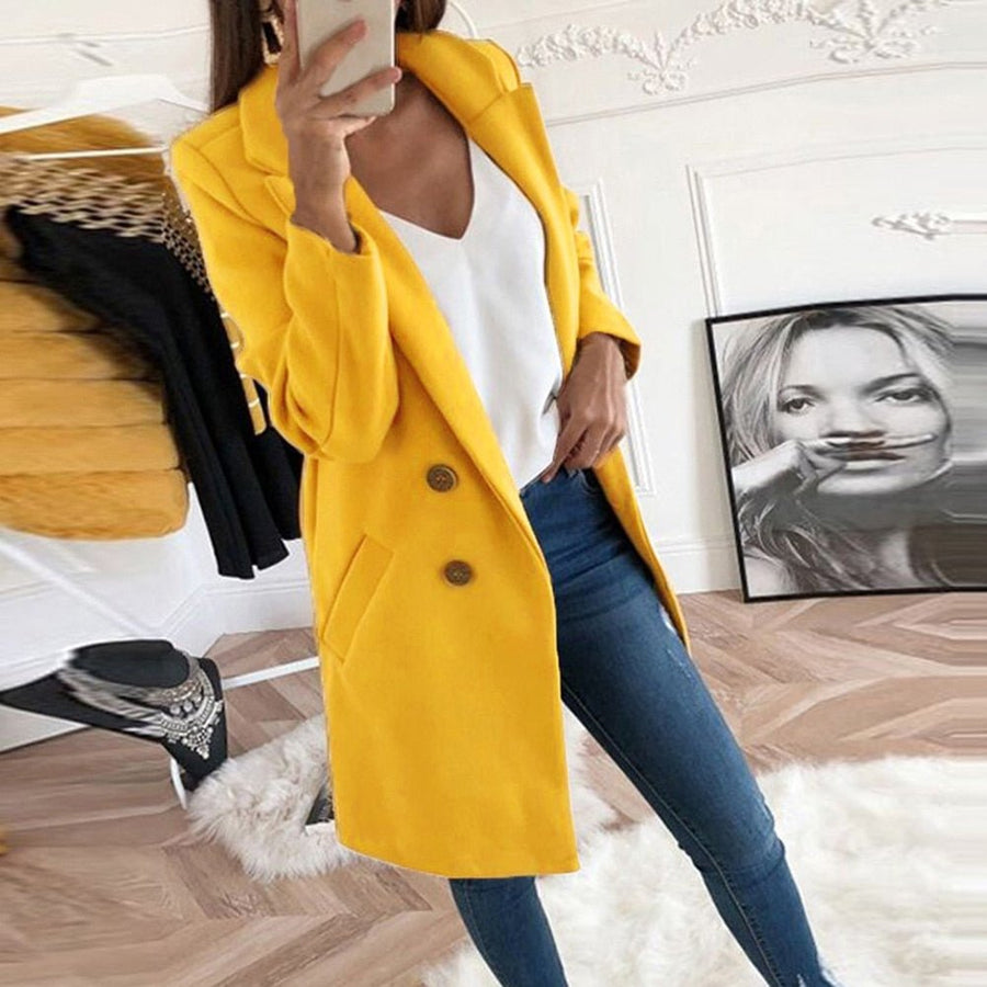 Eliana Double Breasted Longline Blazer Coat