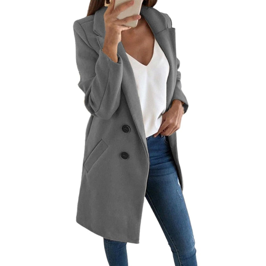 Eliana Double Breasted Longline Blazer Coat