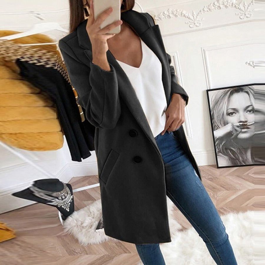 Eliana Double Breasted Longline Blazer Coat