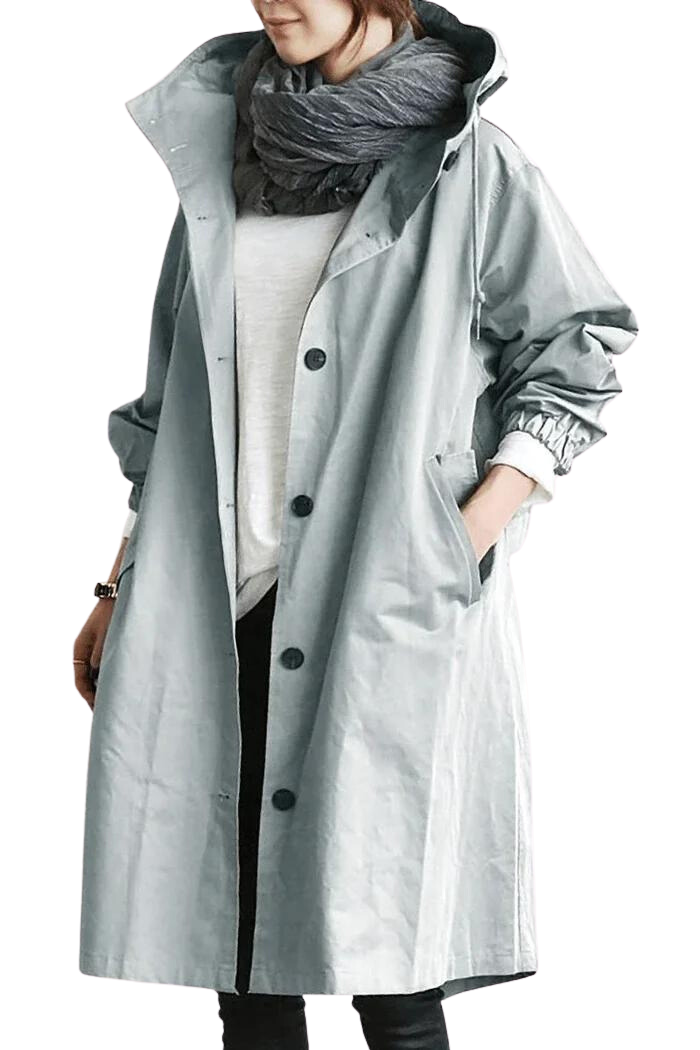 Benedetta Oversized Hooded Windbreaker Rain Jacket