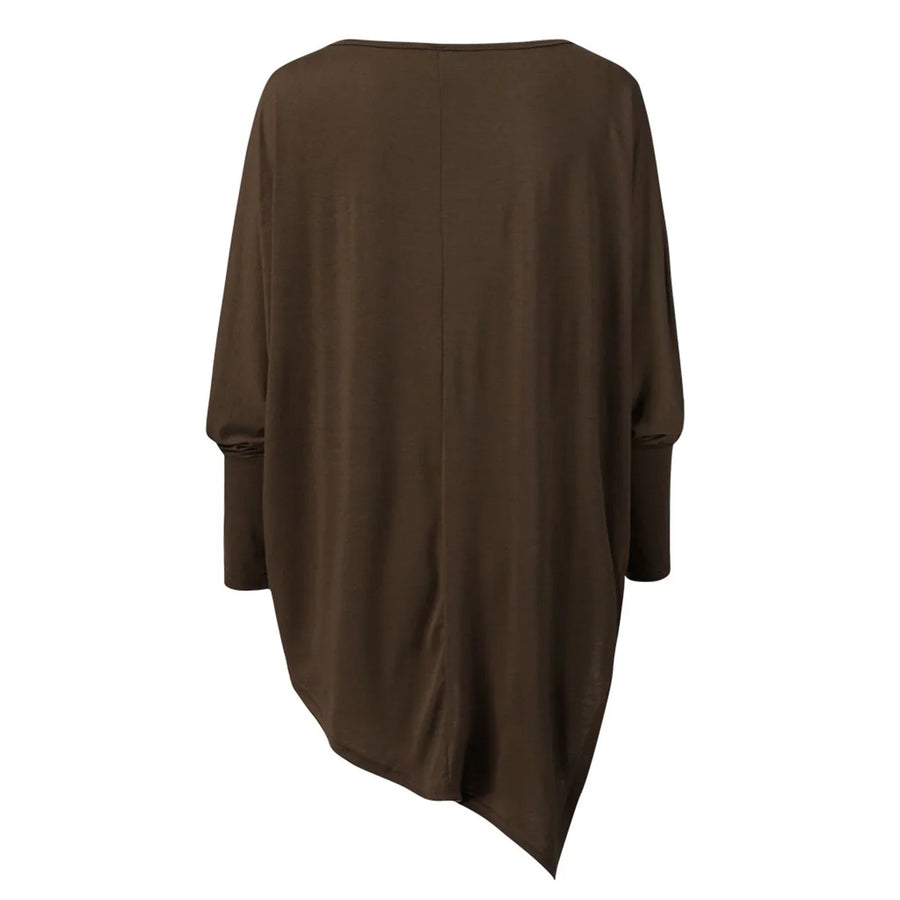 Maeva Asymmetric Hem Oversized Boat Neck Sweater