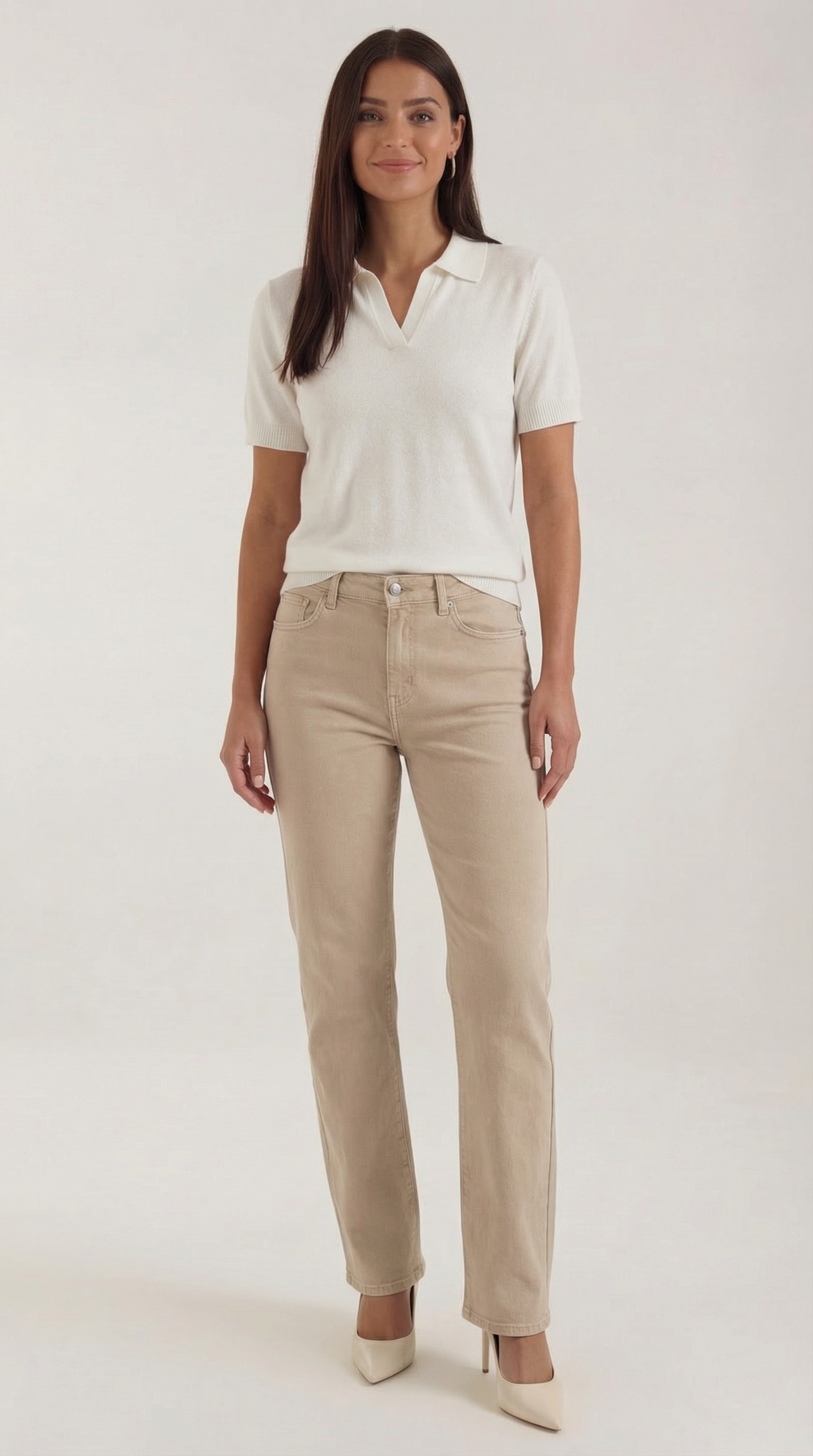 Rita Knitted Short-Sleeved Polo Top