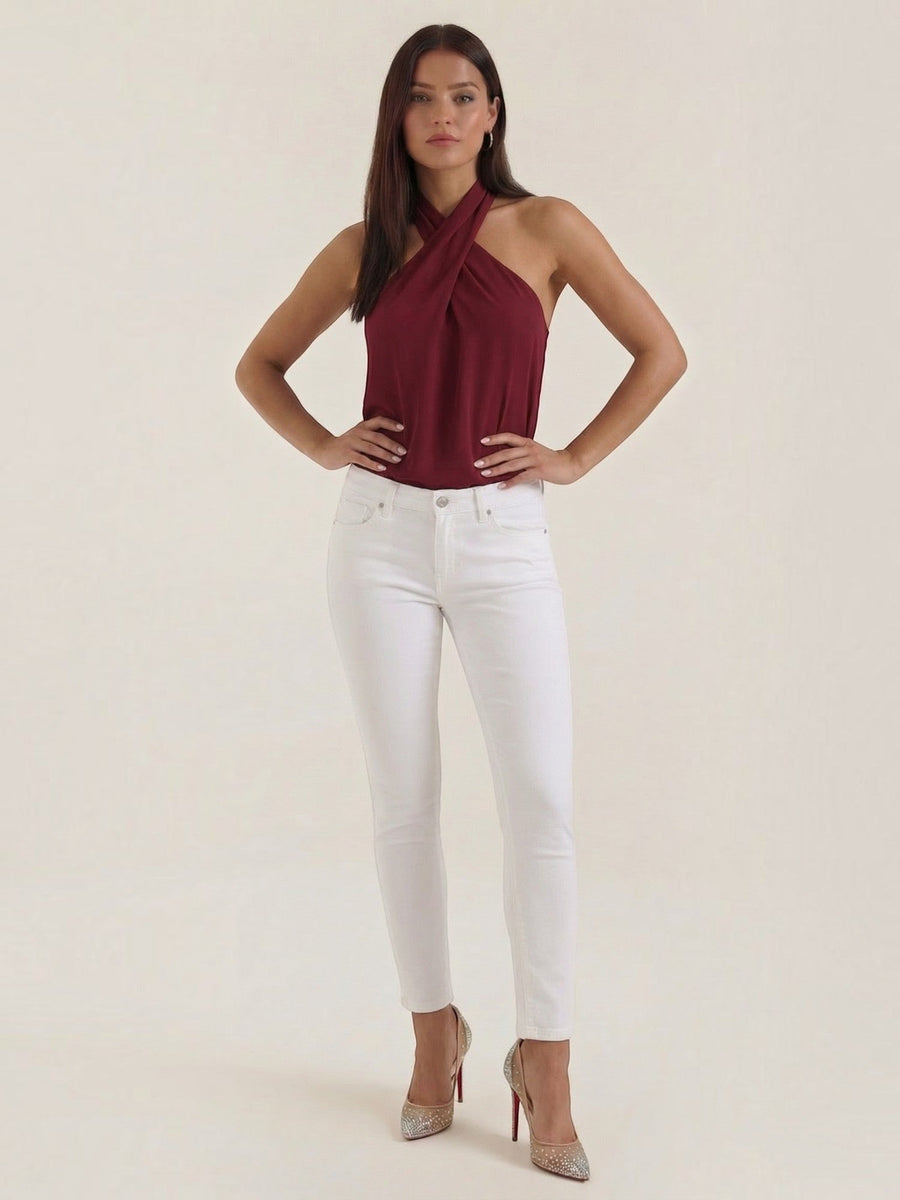 Gina Cross Halter Neck Fitted Top