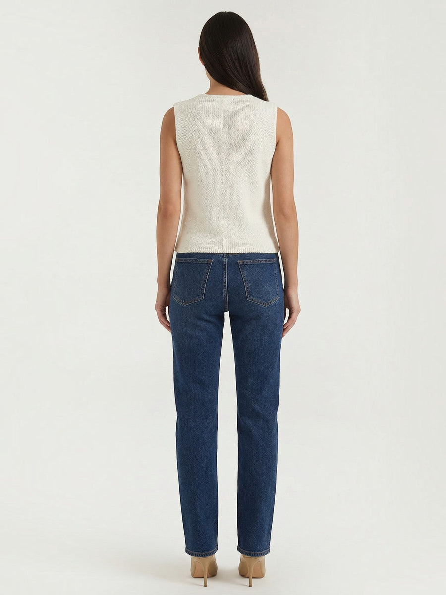 Sharon Open Front V Neck Knit Vest
