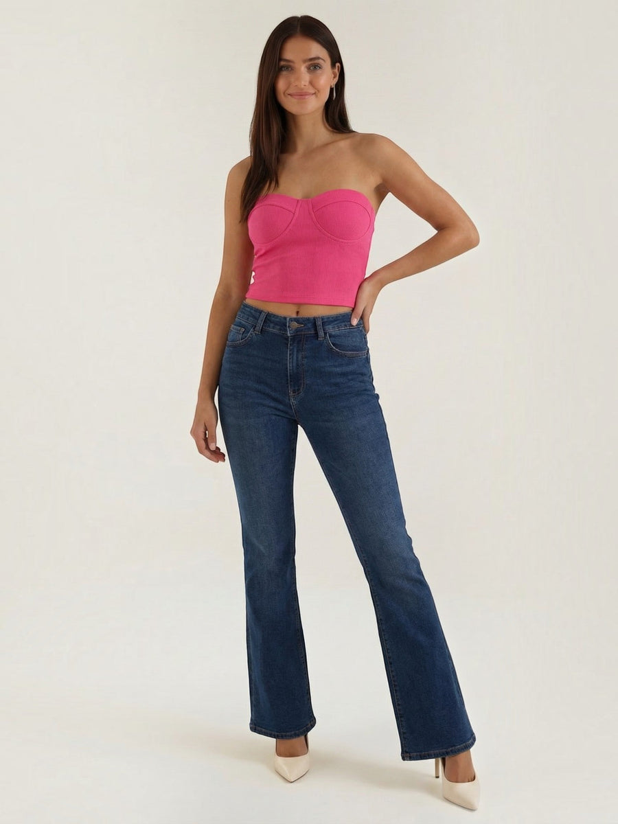 Hermione Strapless Corset Style Knit Top