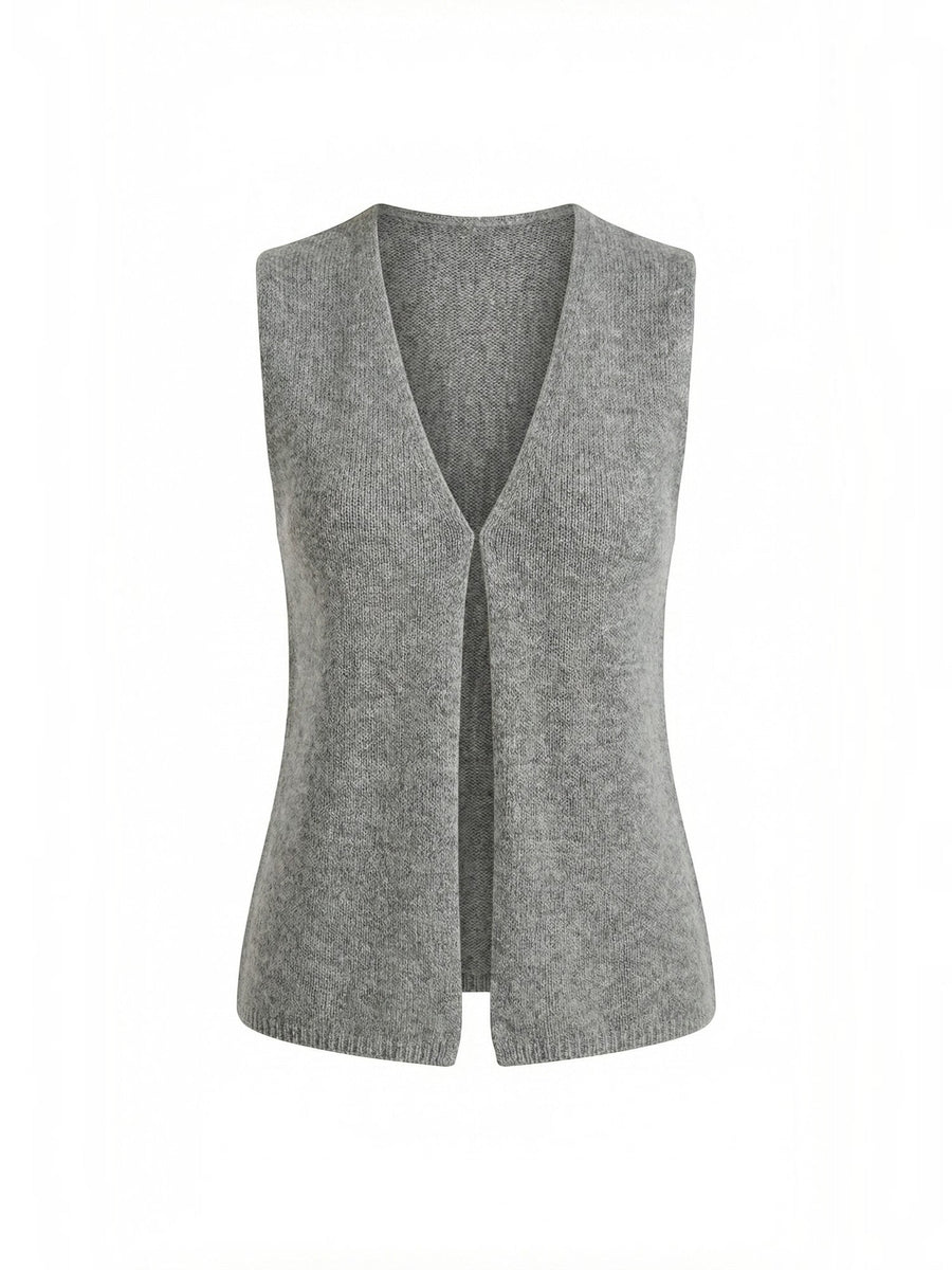 Sharon Open Front V Neck Knit Vest