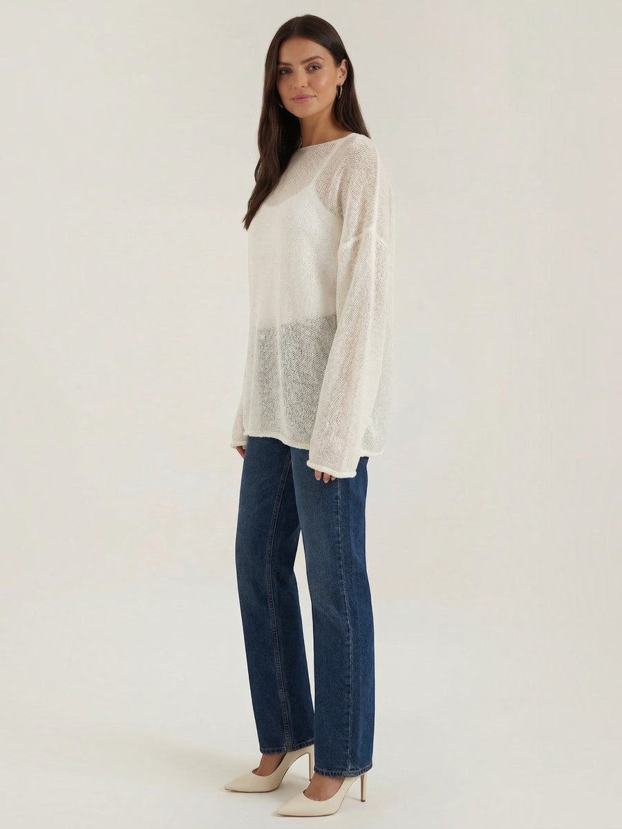 Pam Mohair Blend Open Knit Oversized Sweater