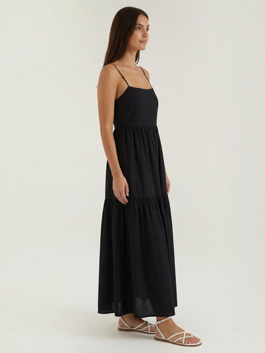 Victoria Square Neck Tiered Maxi Sundress