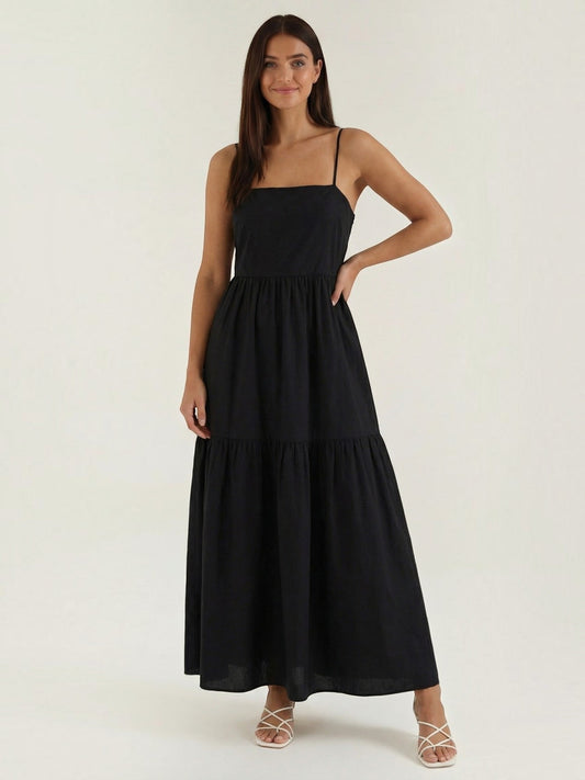 Victoria Square Neck Tiered Maxi Sundress