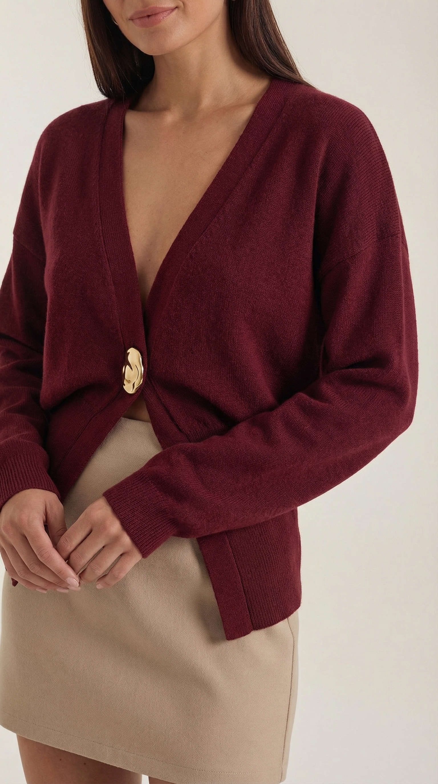 Christine Chic Deep-V Statement Cardigan