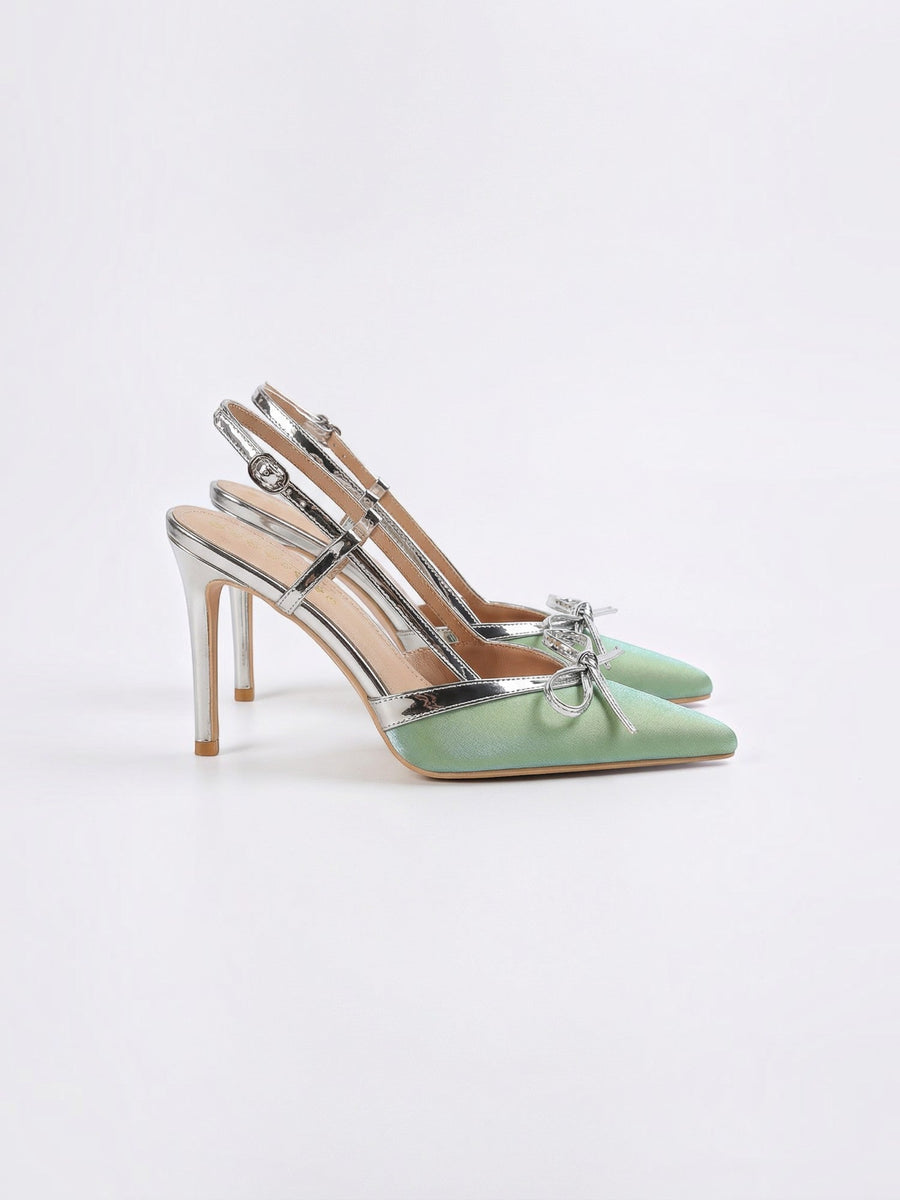 Rebecca Satin Bow Slingback Pumps