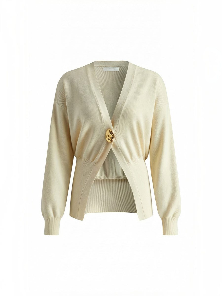 Christine Single Button Deep V Cardigan