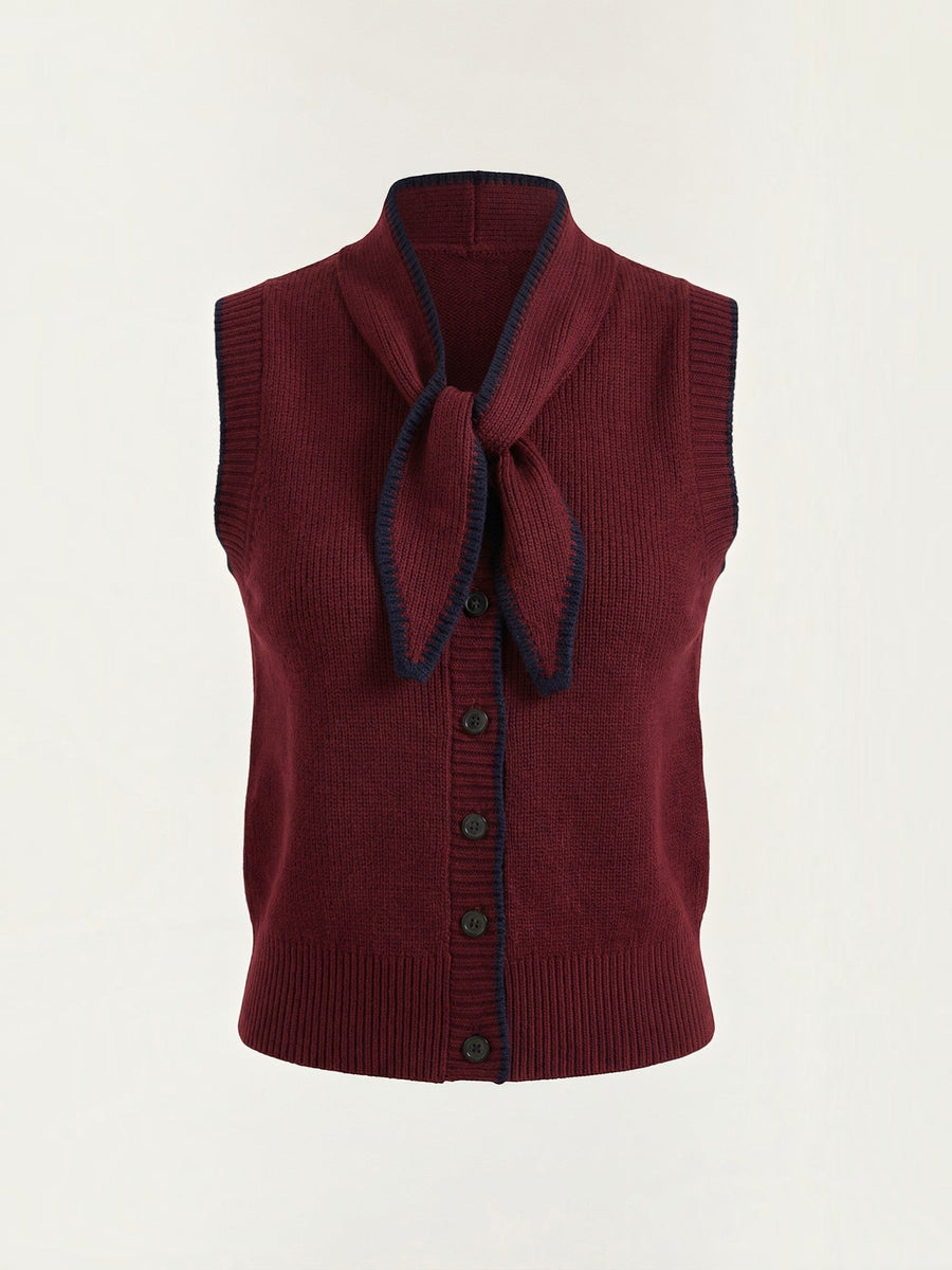 Blair Bow Collar Knit Vest