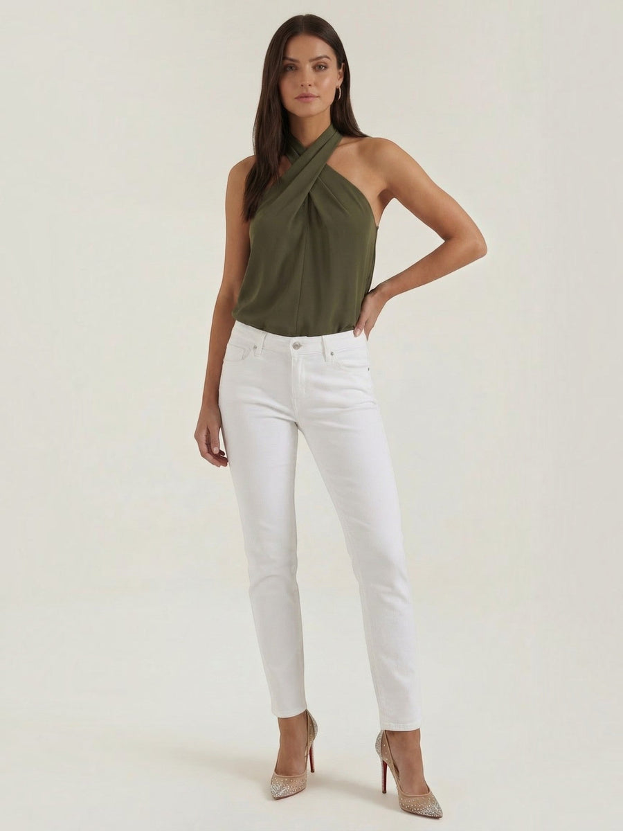 Gina Cross Halter Neck Fitted Top