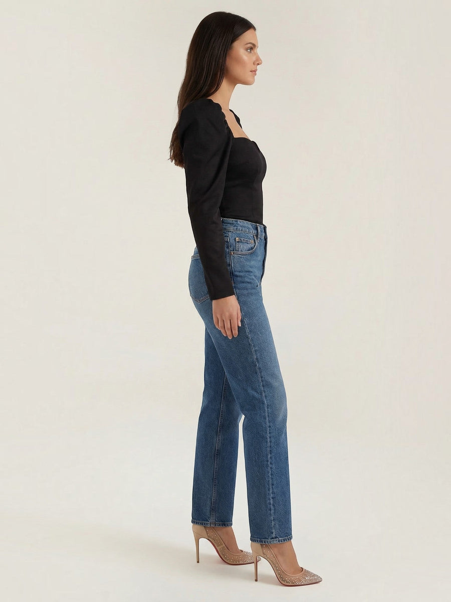 Xenia Sweetheart Neck Puff Sleeve Top