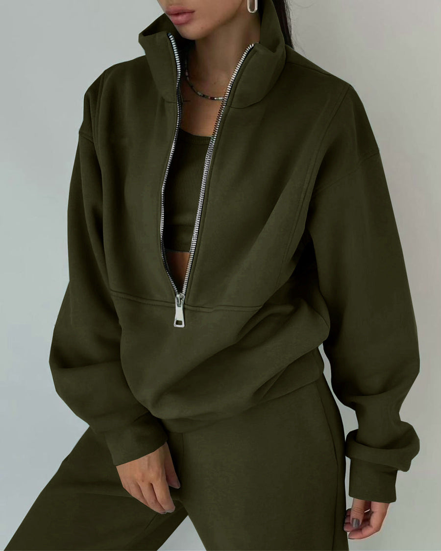 Solange Oversized Half Zip Tracksuit Set