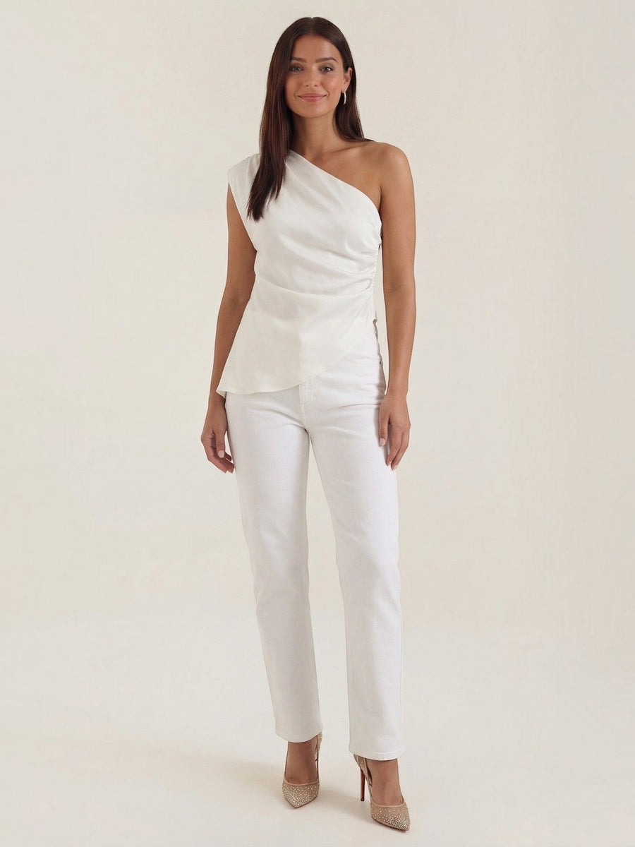 Selene One Shoulder Asymmetric Hem Top