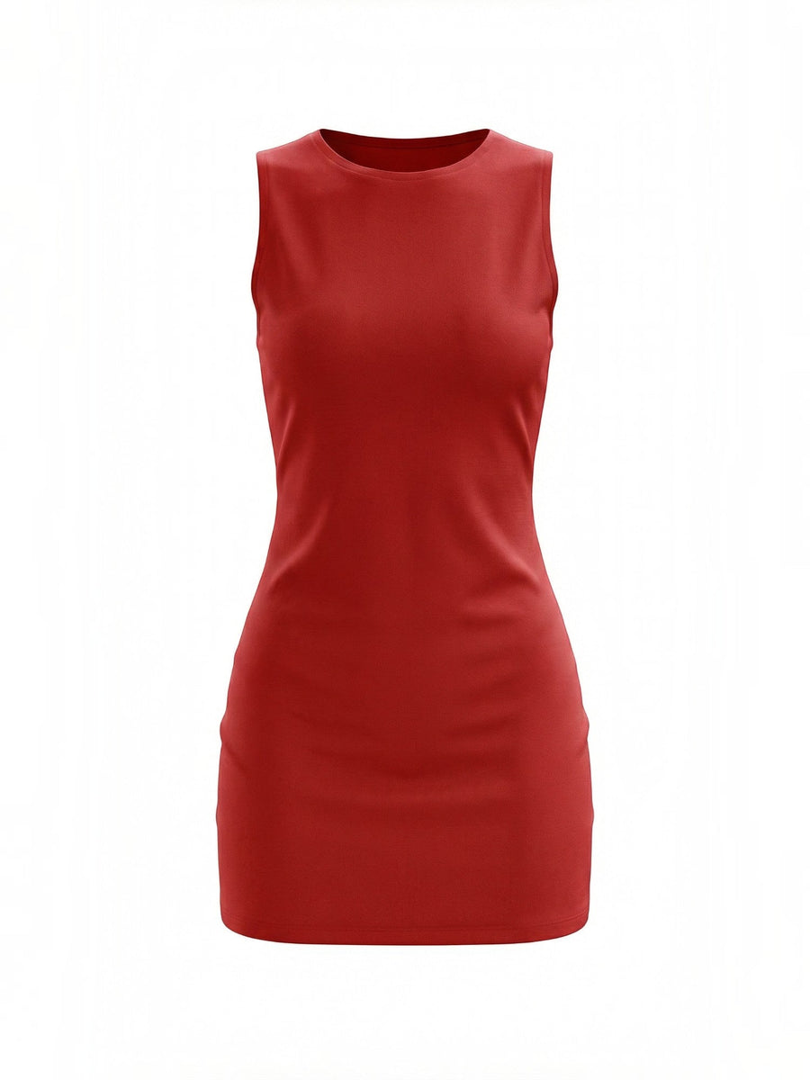 Donna Round Neck Bodycon Mini Dress