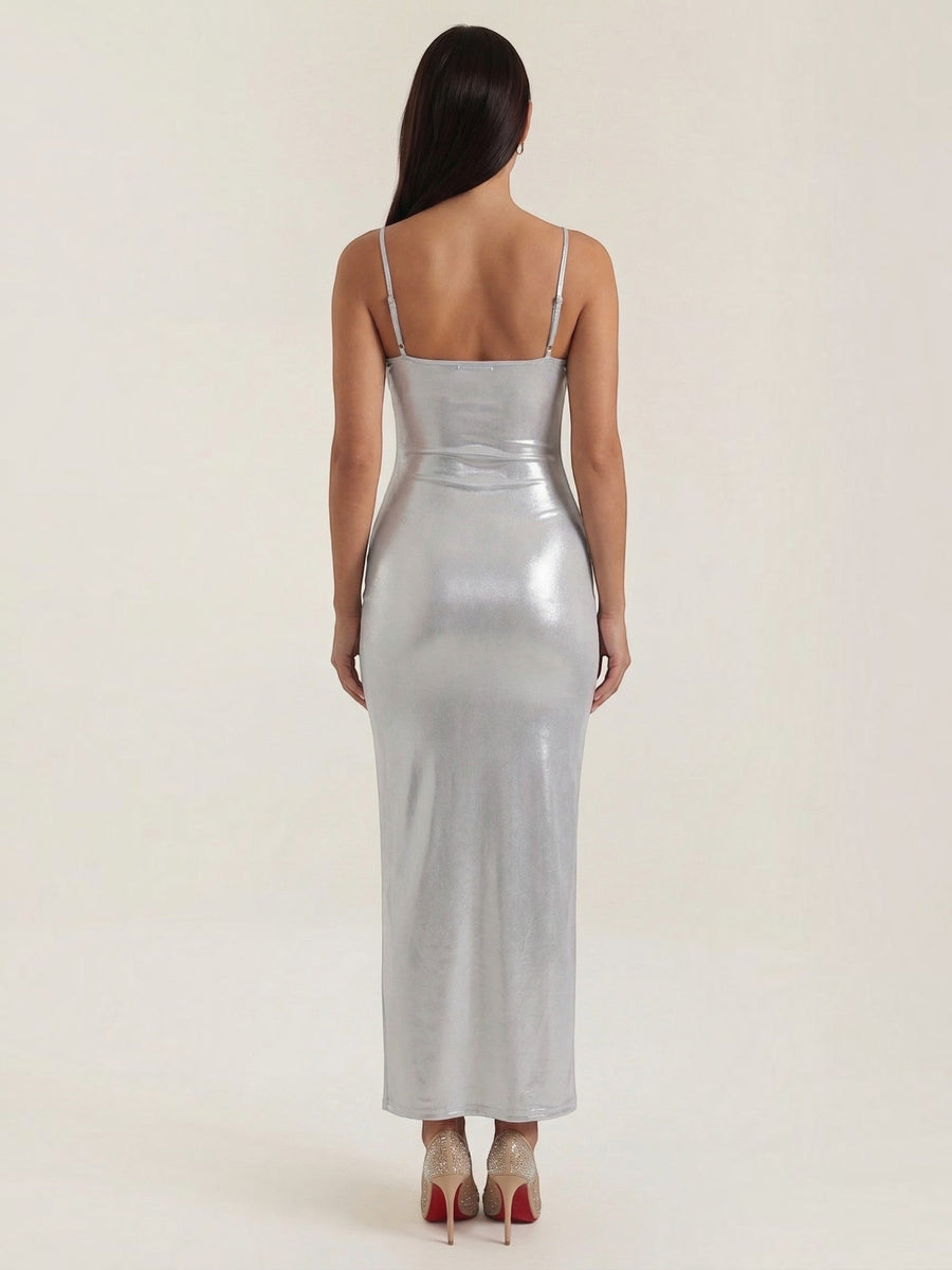 Uma Metallic Bodycon Maxi Dress