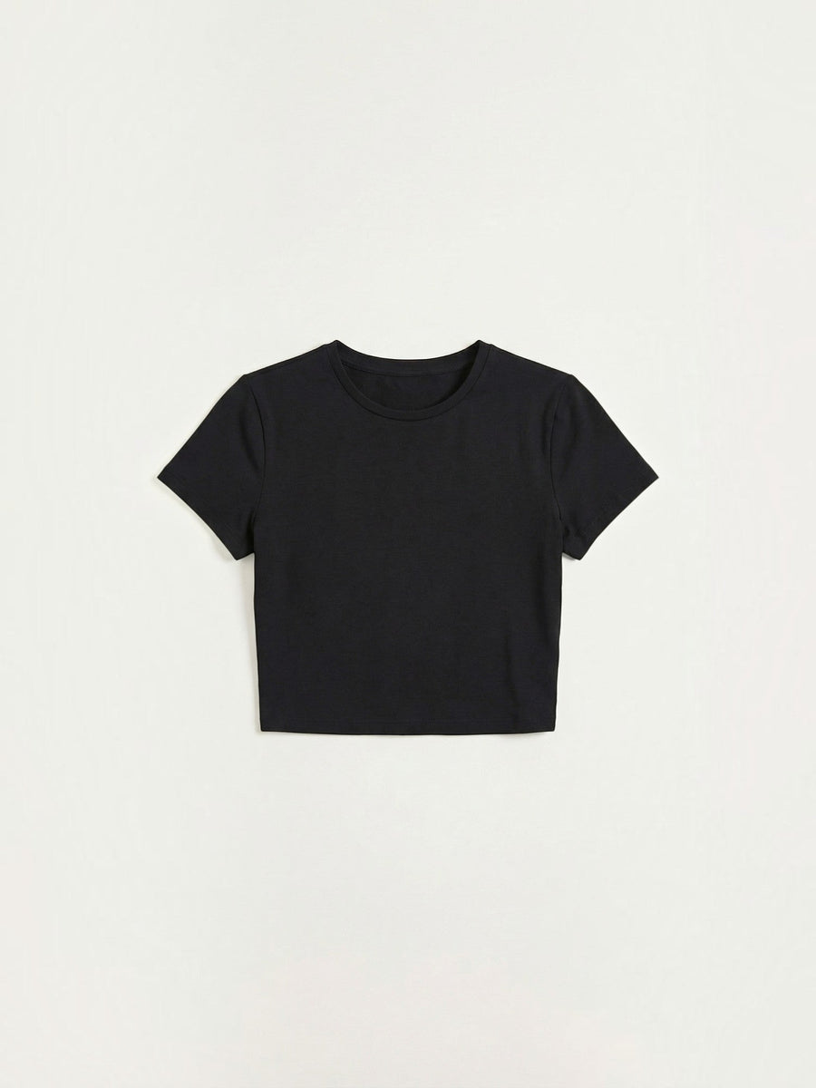 Calypso Round Neck Fitted Crop Top