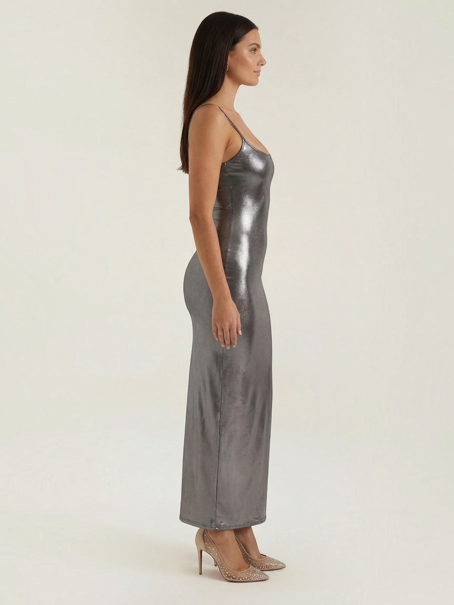 Uma Metallic Bodycon Maxi Dress