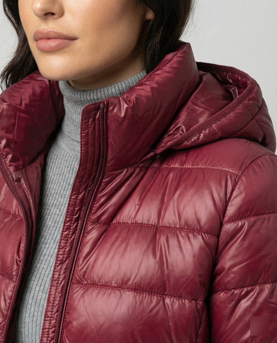 Lia Long Ultralight Hooded Puffer Jacket