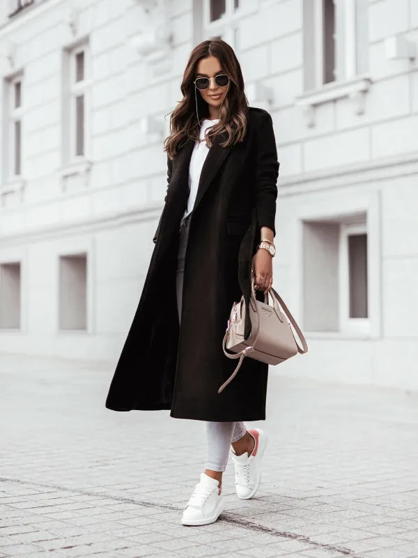 Graziella Long V Neck Belted Coat