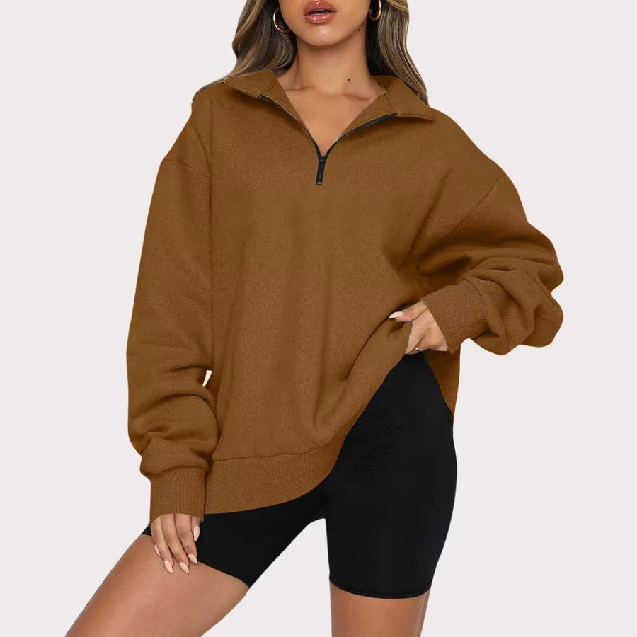 Tatum Half Zip Collared Sweatshirt