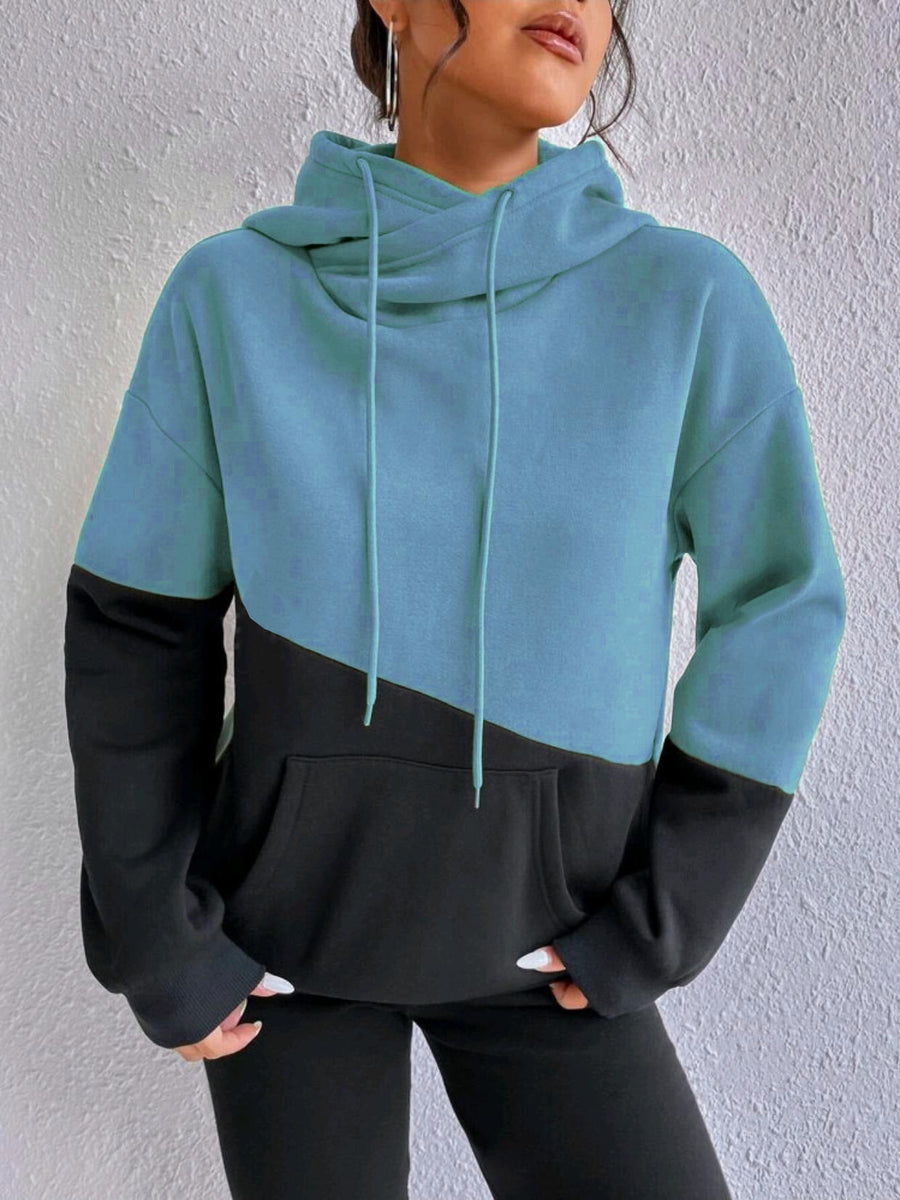 Isa Two Tone Color Block Hoodie