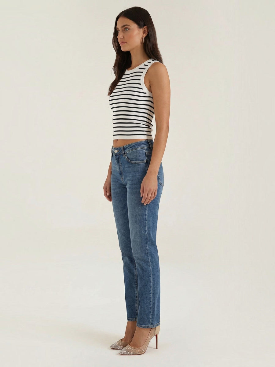 Heloise Striped Knit Crop Top