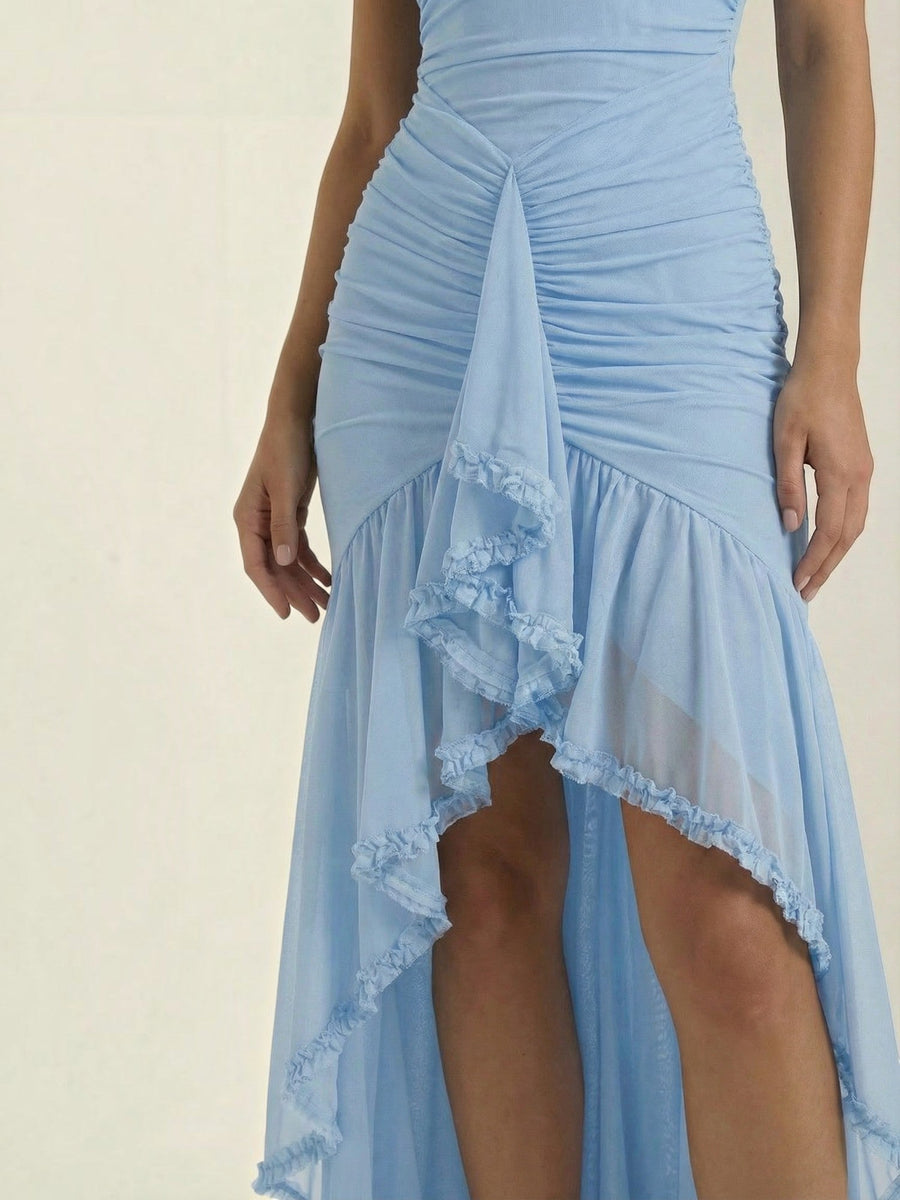 Wisteria Ruffle High Low Maxi Dress