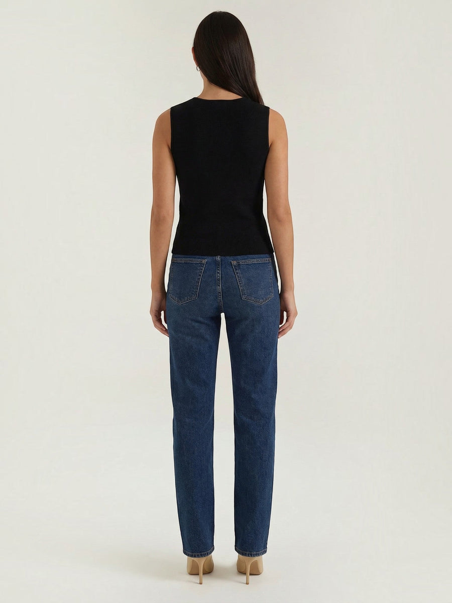 Sharon Open Front V Neck Knit Vest