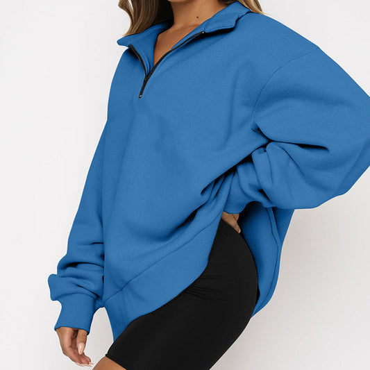 Tatum Half Zip Collared Sweatshirt