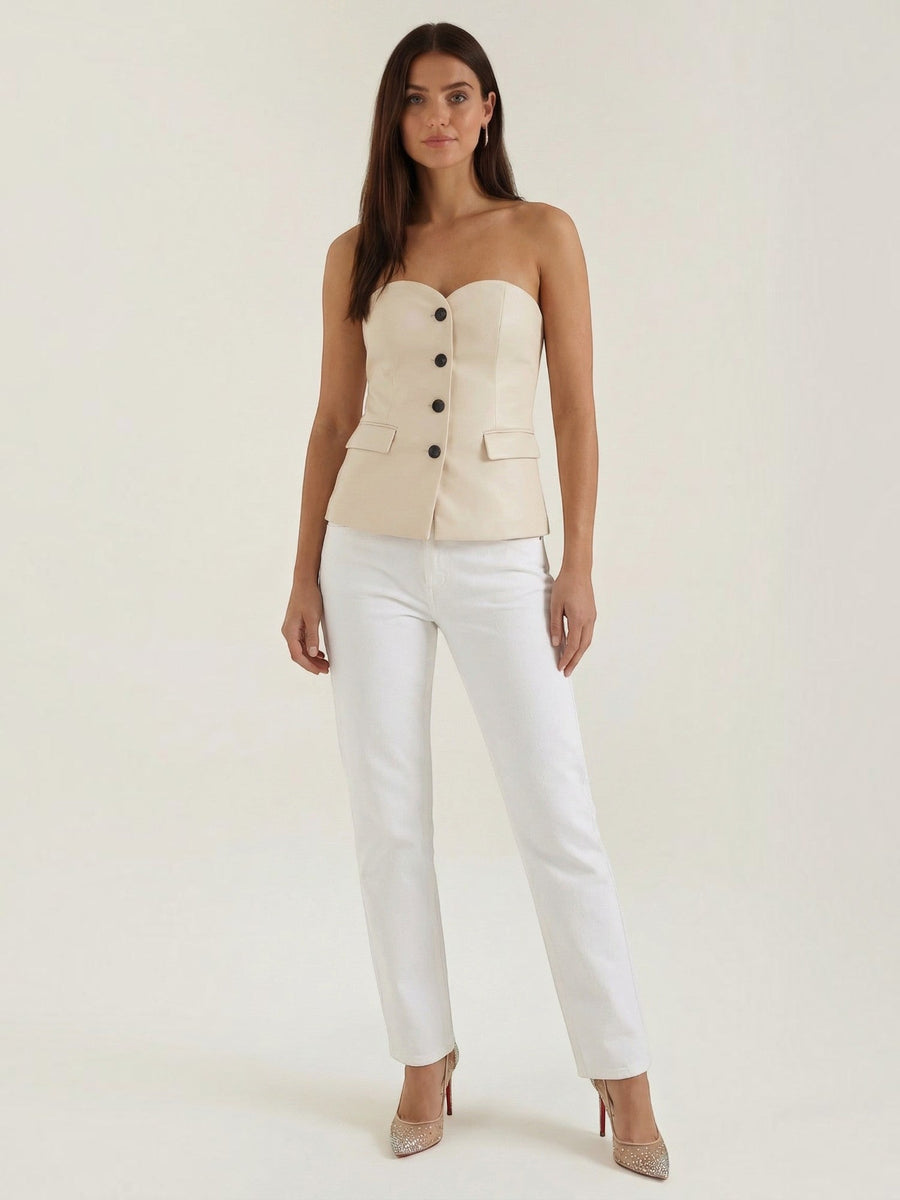 Fiona Off Shoulder Button Front Top