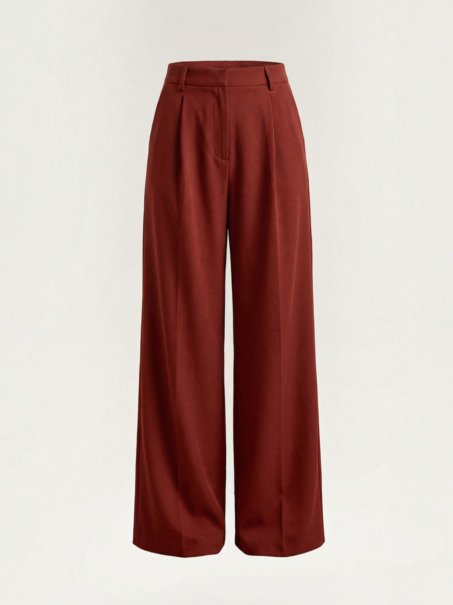Hazel High Waisted Wide Leg Pants with Crease