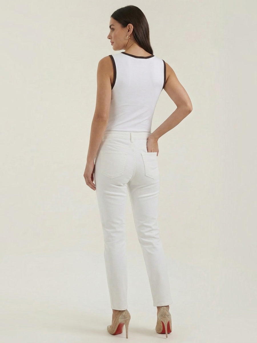 Hilary Contrast Trim Square Neck Crop Top
