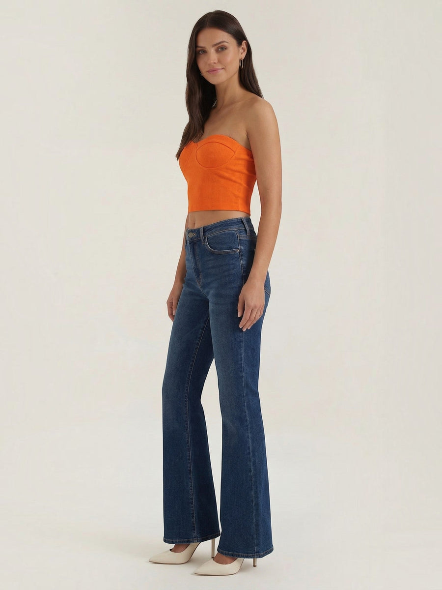 Hermione Strapless Corset Style Knit Top