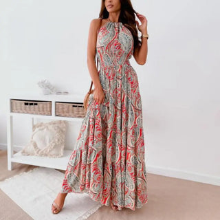 Jette - Halter Maxi Dress - Off-Shoulder Backless