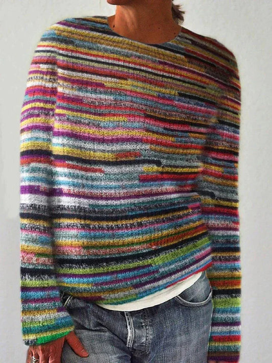 Jorina Multicolor Striped Crew Neck Sweater