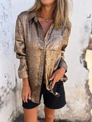 Sofie - Metallic blouse - Glitter blouse