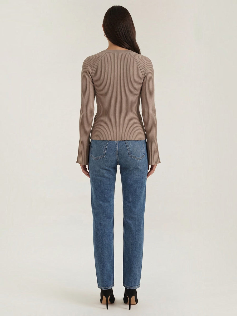 Betty Gold Button Ribbed Cardigan